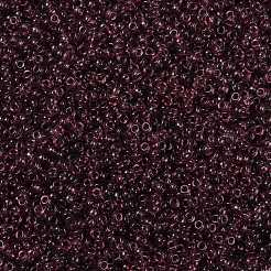 MIYUKIラウンドロカイユビーズ  日本製シードビーズ  （rr153)ダークスモーキーアメジスト  15/0  1.5mm  穴：0.7mm  約5555PCS /ボトル  10 G /ボトル&nbsp;SEED-JP0010-RR0153