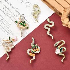 6 шт. 6 стиля броши sanke с розовым сплавом и стразами&nbsp;JEWB-CJ0001-81