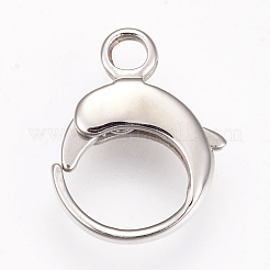変色しない304ステンレススチールのロブスタークロウ留め金  ステンレス鋼色  16.5x13x3.5mm  穴：2.5mm&nbsp;X-STAS-I082-16P-02