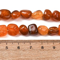 天然石瑪瑙ビーズ連売り  ナゲット  染め＆加熱  ゴールド  5~11x5~12x5~11mm  穴：1~1.4mm  約39~50個/連  14.17~14.96インチ（36~38cm）&nbsp;G-F745-06