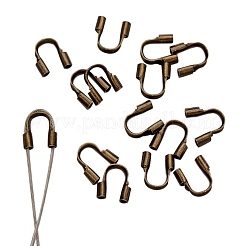 真鍮製U字カン  カドミウムフリー＆鉛フリー  アンティークブロンズ  4.5x4x1mm  穴：0.5mm&nbsp;X-KK-R030-AB