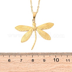 Ожерелья с подвеской в виде стрекозы из нержавеющей стали 304 NJEW-H059-05G