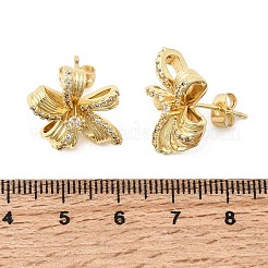 Valentinstag-Ohrstecker aus Messing mit klaren Zirkonia-Steinen für Damen&nbsp;EJEW-A162-09G