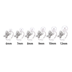 Оправы для колец-манжет из латуни с микропаве из прозрачного кубического циркония KK-T076-54P