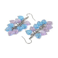 Серьги с подвесками из прозрачного акрила в форме сердца&nbsp;EJEW-JE06365-02