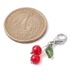 Декор подвески из вишневого стекла и акрила HJEW-JM01657