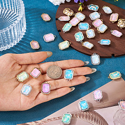 40 шт. 2-цветный сплав с УФ-покрытием и разноцветными стеклянными стразами&nbsp;FIND-PJ0001-37