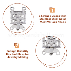 100 комплект застежек-коробок из нержавеющей стали 304 с 2 прядями и 4 отверстиями STAS-DC0012-94