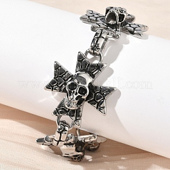 Браслеты-цепочки из нержавеющей стали 304 для мужчин и женщин BJEW-D385-01AS