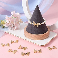 10 комплект латунных подвесок с микропаве из прозрачных кубических цирконий KK-SC0004-15