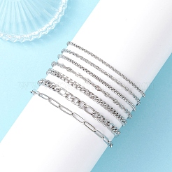 7 шт. 304 нержавеющая сталь цепей Фигаро&nbsp;BJEW-JB12773