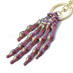 Брелок-подвеска в виде руки скелета из пластика на Хэллоуин HJEW-H063-01G-01