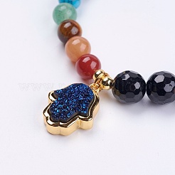 Braccialetti di fascino elastici perline naturali e sintetici&nbsp;G-I197-06C