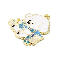 合金エナメルチャーム  犬  ドジャーブルー  27x27x1.5mm  穴：1.7mm&nbsp;ENAM-M218-01A-G
