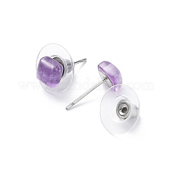 Natürliche Amethyst-Ohrstecker für Frauen&nbsp;EJEW-K091-01P-08