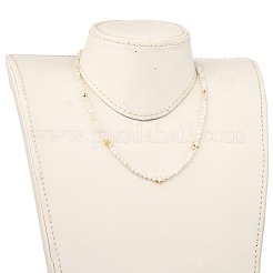 Ожерелья из бисера из натурального радужного лунного камня NJEW-JN02985-01