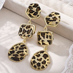 Boucles d'oreilles pendantes en alliage acrylique&nbsp;EJEW-M075-01G-06