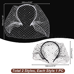 2шт. 2 стиля тканевая сетчатая вуаль-повязка на голову MRMJ-GA0001-25