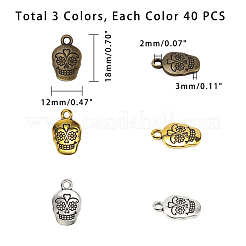 Мексика праздник День мертвых сахар черепа тибетском стиле металлическими подвесками&nbsp;TIBEP-PH0005-06