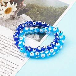 Браслеты из бисера стрейч лэмпворк ручной работы сглаза BJEW-JB06218