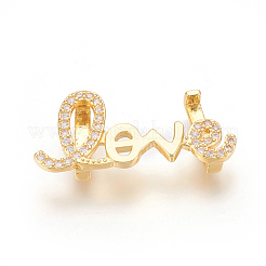 Charms in ottone micro pavé di lettere cubiche in zirconi&nbsp;ZIRC-P077-31-NR