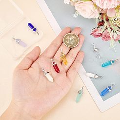 10 шт. 10-х цветные подвески из пулевидного стекла с острыми краями GLAA-FH0001-49