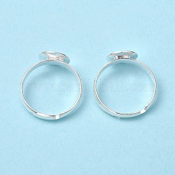 真鍮パッドリングベースパーツ  調整可能  カドミウムフリー＆鉛フリー  銀  内径：17mm  トレイのサイズ：10mm&nbsp;X-EC022-S