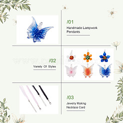 Набор для самостоятельного изготовления ожерелья из цветов и бабочек&nbsp;DIY-KS0001-34