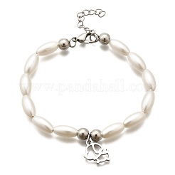 Браслеты с подвесками в виде собак из нержавеющей стали 304 для женщин&nbsp;BJEW-C098-10P