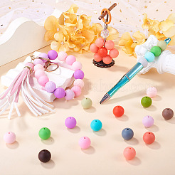 40 perles focales rondes en silicone de 4 couleurs&nbsp;SIL-TAD0001-02C