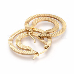 201 серьги-кольца из нержавеющей стали EJEW-A054-15G