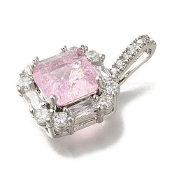 Подвески из латуни с микропаве из кубического циркония Suqare KK-H485-28P-02