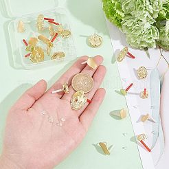 24 шт. 12-х стильные фурнитуры для сережек-гвоздиков из сплава&nbsp;FIND-HY0001-13