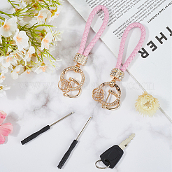 2 шт. брелок из искусственной кожи и сплава со стразами&nbsp;KEYC-CL0001-15D