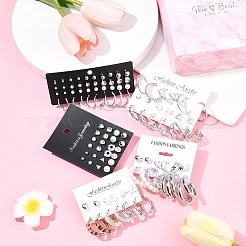 5 комплект из 5-х цветных комплектов серег-колец из сплава EJEW-FS0001-23B