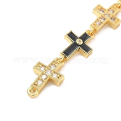 Подвески-соединители с 5 крестообразными звеньями из латуни с микропаве из прозрачного кубического циркония&nbsp;KK-H539-15G-06