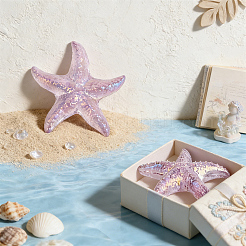 Figura decorativa de estrella de mar de cristal de cuarzo natural teñido para decoración del hogar&nbsp;DJEW-WH0039-181A