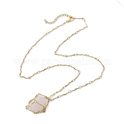 Изготовление ожерелья из волнистой цепочки из нержавеющей стали 304 в технике макраме&nbsp;NJEW-JN05061-01