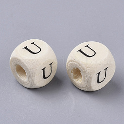 Печатные бусы из натурального дерева&nbsp;WOOD-T026-001U