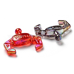 Прозрачные акриловые бусины с УФ-покрытием&nbsp;OACR-H022-07