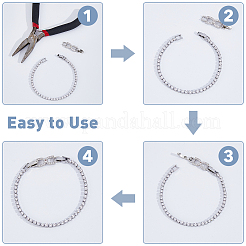 10 шт. 2-цветная застежка-бантик для часов с покрытием из латуни и прозрачным кубическим цирконием ZIRC-DC0001-09