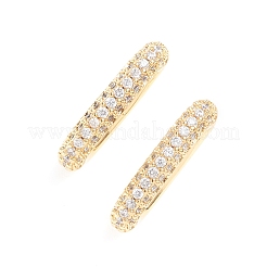 Orecchini a polsino in zirconi cubici micro pavè di ottone&nbsp;EJEW-G274-07G-02