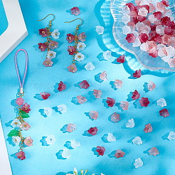 150 шт. 3-цветные прозрачные двухцветные стеклянные бусины&nbsp;GLAA-LT0001-04A