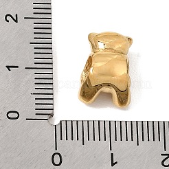 304ステンレススチールヨーロピアンビーズ  大穴ビーズ  ちょう結びに耐える  18KGP本金メッキ  14x10x8.5mm  穴：5mm&nbsp;SA-CBA5CD0-29G
