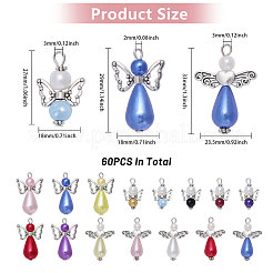 60 шт. подвески из стеклянных бусин в 60 стилях FIND-CA0007-82