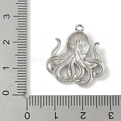 304ステンレスペンダント  タコのチャーム  変色防止  ステンレス鋼色  22.5x21.5x4mm  穴：1.2mm&nbsp;STAS-Z144-14D-P