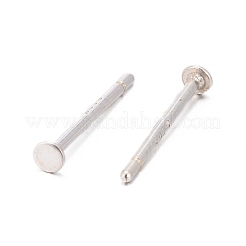 925スターリングシルバー製スタッドピアスパーツ  スタンプ925個付きイヤリングポスト  銀  11.5mm  トレイ：2mm  ピン：0.8mm&nbsp;X-STER-K167-045A-S
