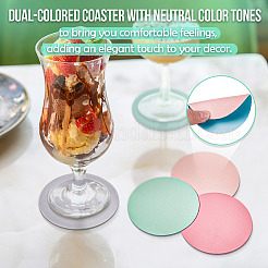 8 шт. двухцветные коврики из искусственной кожи под чашки&nbsp;DJEW-MB0001-01