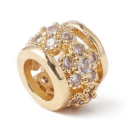 Экологически чистые стойки покрытие латунь микро паве кубический цирконий европейские бусины KK-F835-20A-G