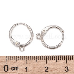 925スターリングシルバーフレンチフックピアスパーツ  ウィットループ  銀  15x12x1.5mm  穴：1.5mm  ピン：0.8mm&nbsp;X-STER-I017-090P
